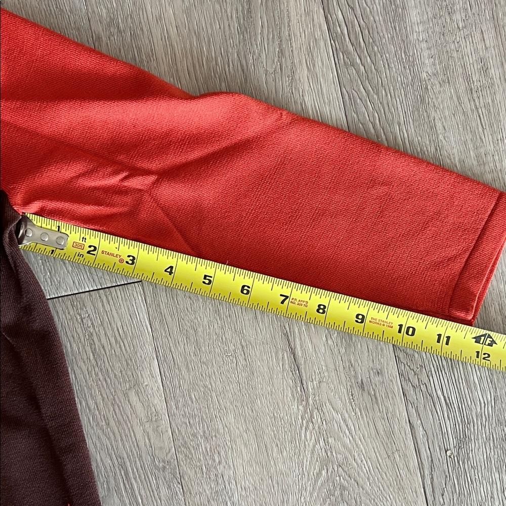 Notations Women's Coral and Chocolate Brown Long 3/4 Sleeve Top - Picture 11 of 15